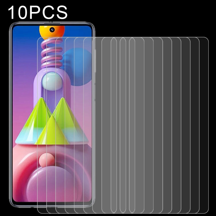 10-pack tempered glass screen protectors, curved fit on phone screen (pink-lavender display).
