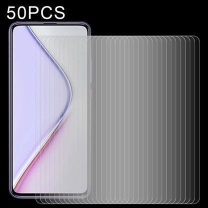 Set of 50 tempered glass screen protectors with clear 2.5D curved edges