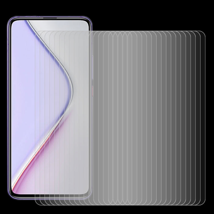 Set of 50 tempered glass screen protectors with clear 2.5D curved-edge sheets