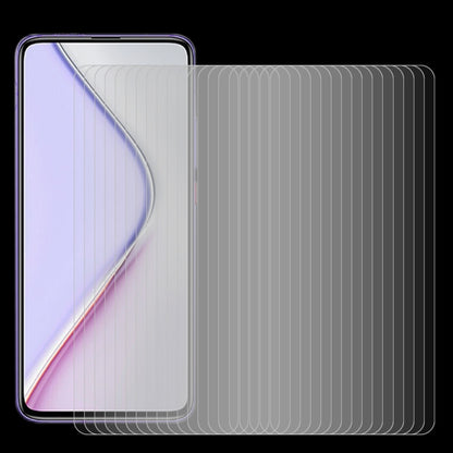 Set of 50 tempered glass screen protectors with clear 2.5D curved-edge sheets