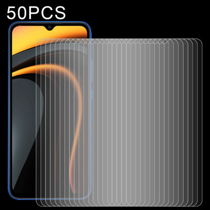 50-pack 9H 2.5D tempered glass screen protectors, clear, for phone fronts