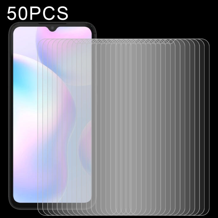 50-pack 9H 2.5D tempered glass screen protectors, clear, for phone fronts