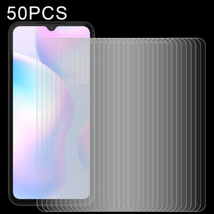 50-pack 9H 2.5D tempered glass screen protectors, clear, for phone fronts