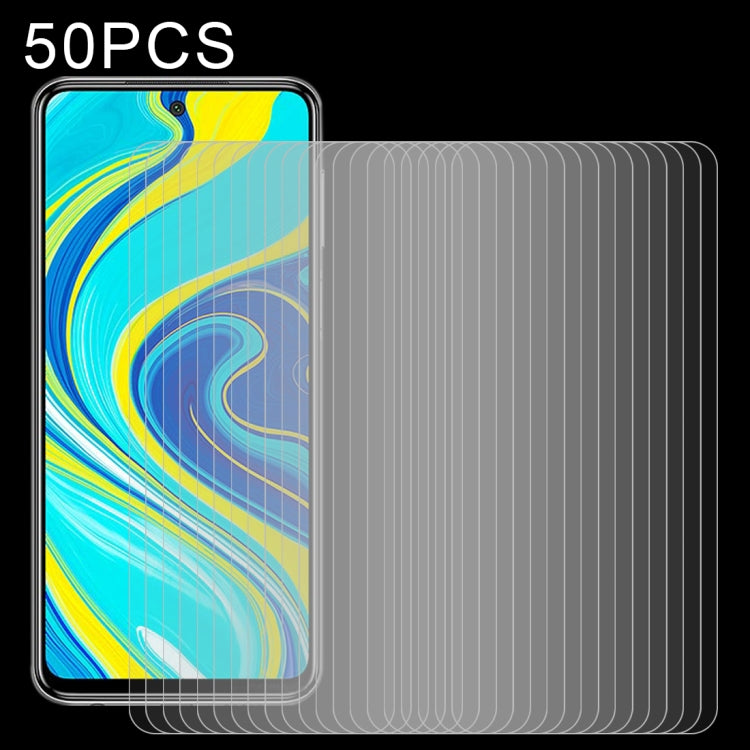 50-pack 9H 2.5D tempered glass screen protectors, clear, for phone fronts
