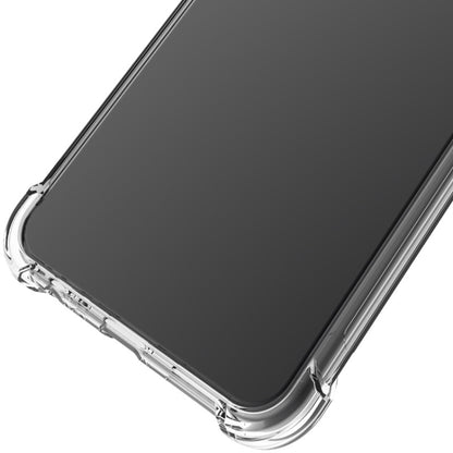 Clear TPU case corner with raised lip and impact-resistant bumper