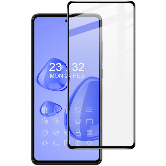 Full-coverage tempered glass screen protector on a phone front display
