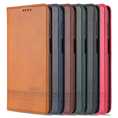 Assorted leather flip phone cases in several colors, each with card slots.
