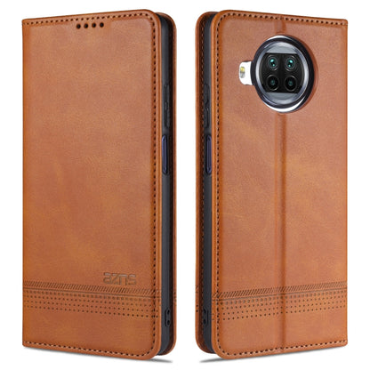 Magnetic flip leather phone case, tan, with camera cutout and stitched edge