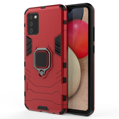 PC+TPU shockproof phone case with magnetic ring holder, red rugged protective cover
