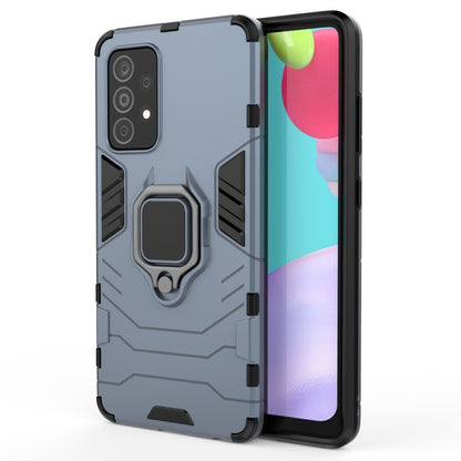 Rugged gray phone case with magnetic ring holder and shockproof bumper design