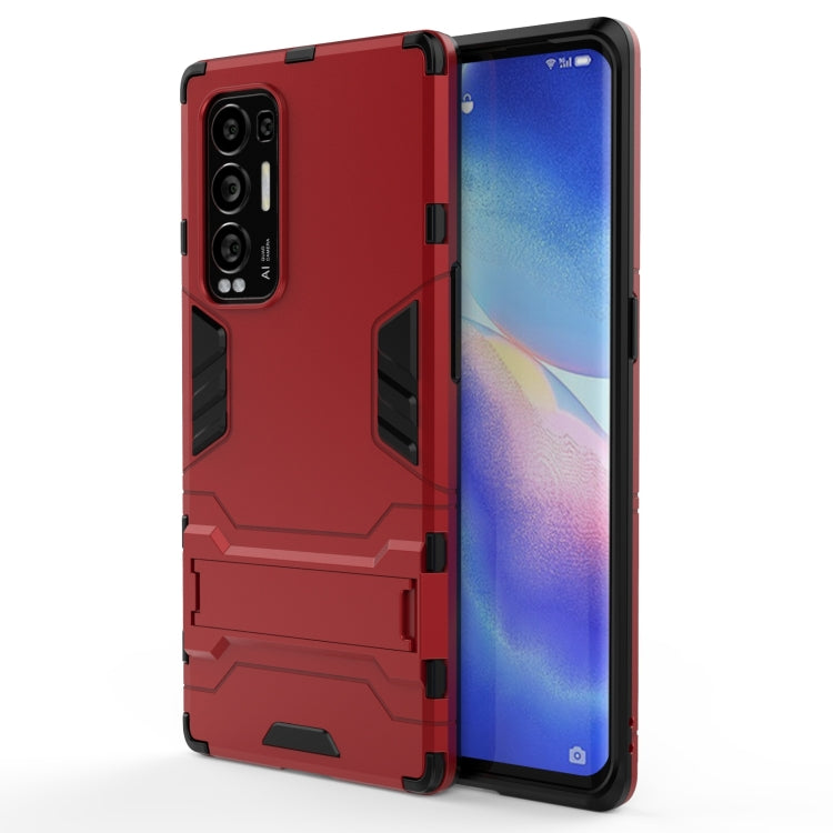 Red shockproof phone case with kickstand holder and raised camera protection