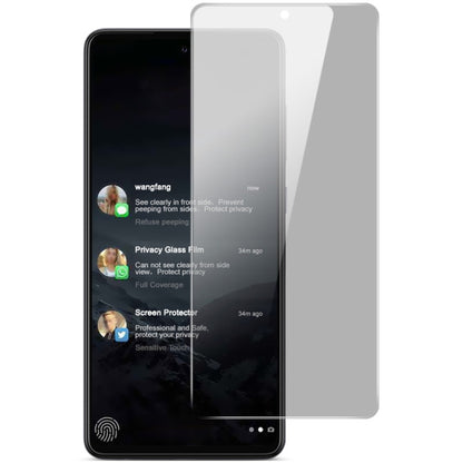 Anti-spy tempered glass screen protector film with privacy effect, designed for smartphone display