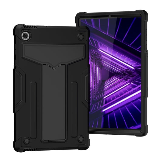Black rugged protective tablet case with kickstand, shockproof design