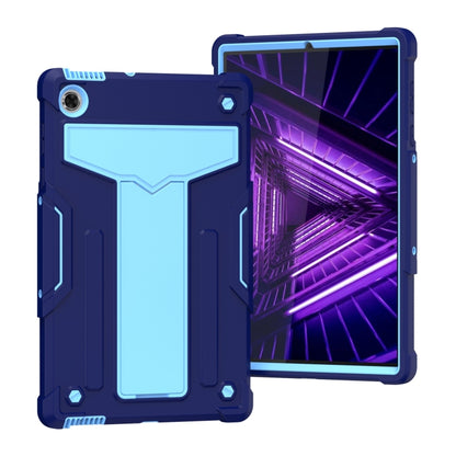 Shockproof tablet protective case with T-shaped bracket, navy blue and light blue
