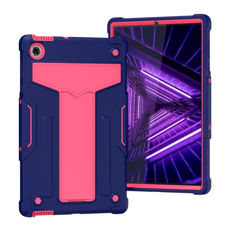 Shockproof tablet protective case with T-shaped bracket, navy blue and pink