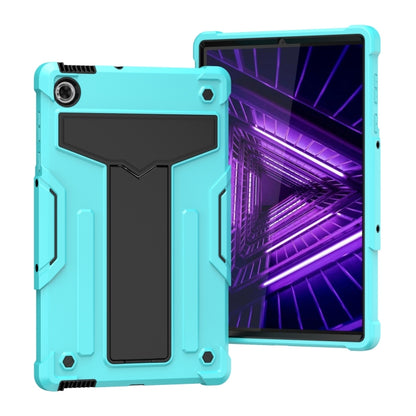 Shockproof tablet protective case with T-shaped bracket, light blue and black insert