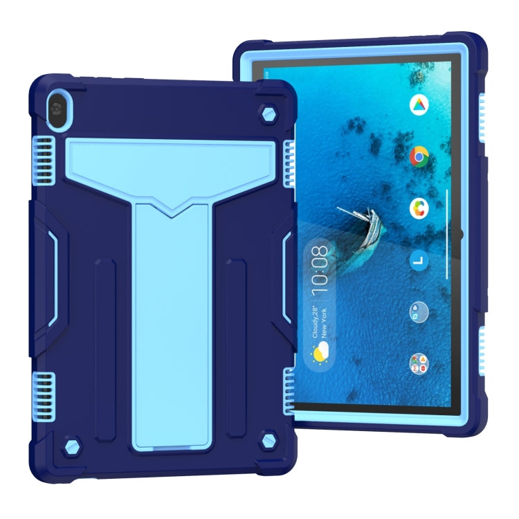 Shockproof tablet protective case with T-shaped bracket, navy blue and light blue