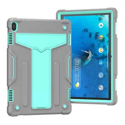 Shockproof tablet protective case with T-shaped bracket, light gray and mint green