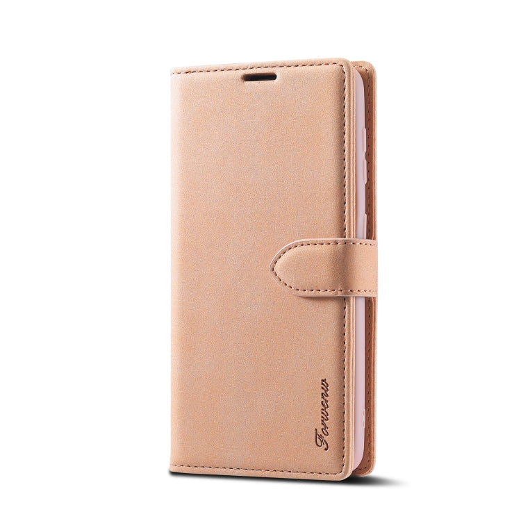 Rose gold leather flip phone wallet case with stitched flap and interior pocket