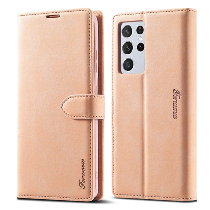 Forwenw F1 Series matte leather flip case with card slots, rose-pink