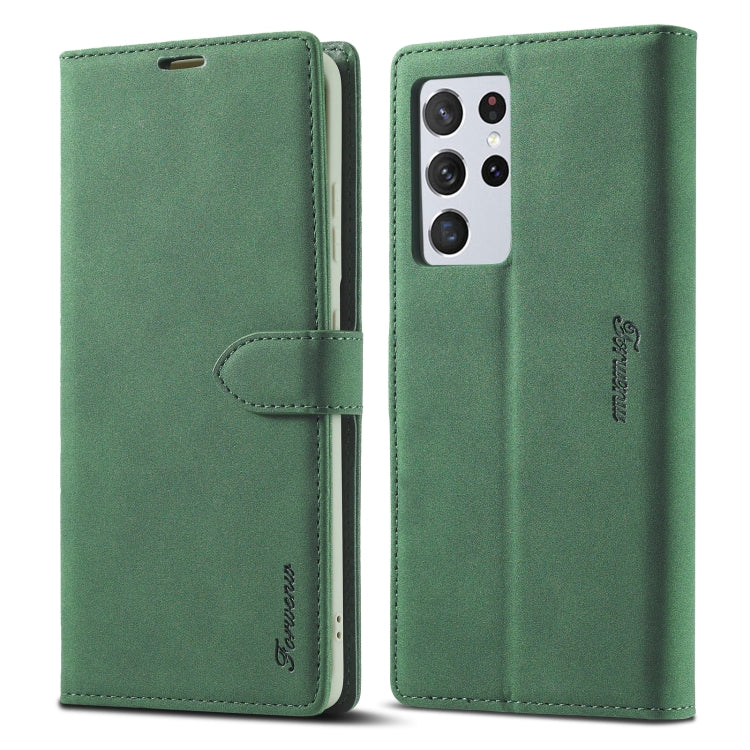 Forwenw F1 Series matte leather flip case with card slots, green
