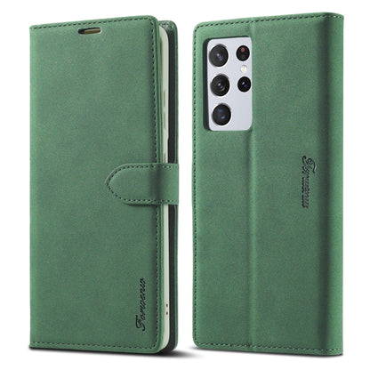 Forwenw F1 Series matte leather flip case with card slots, green