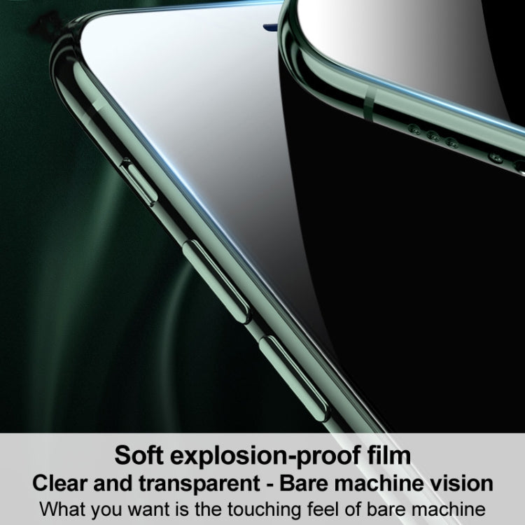 Curved transparent hydrogel protector film covering smartphone edges