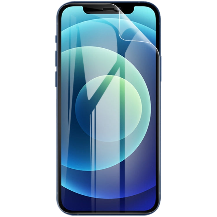Curved full-screen hydrogel protector film on front of smartphone
