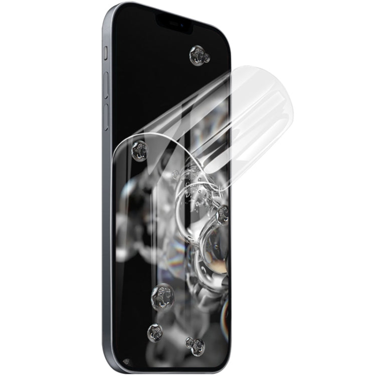 Curved hydrogel screen protector film aligned to smartphone screen