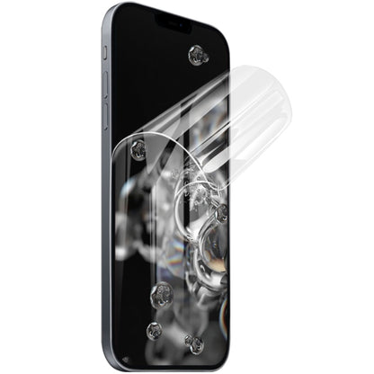 Curved hydrogel screen protector film aligned to smartphone screen