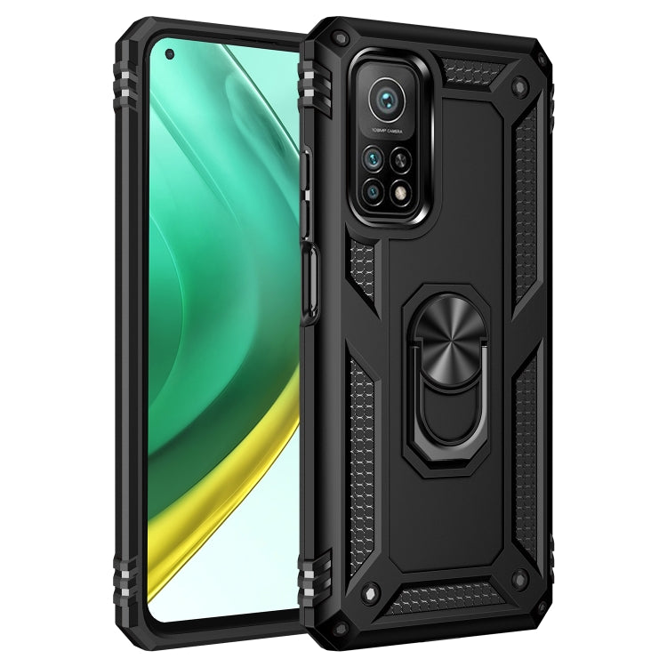 Shockproof protective phone case, dark green with dual-lens cutout and kickstand ring