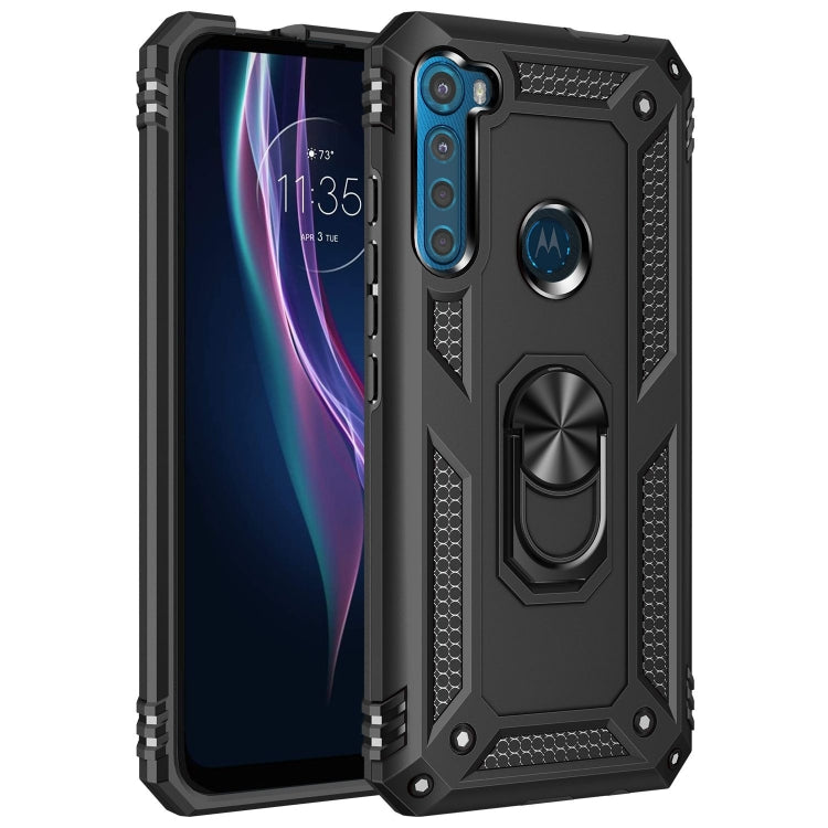 Shockproof protective phone case, black TPU and PC with built-in kickstand ring