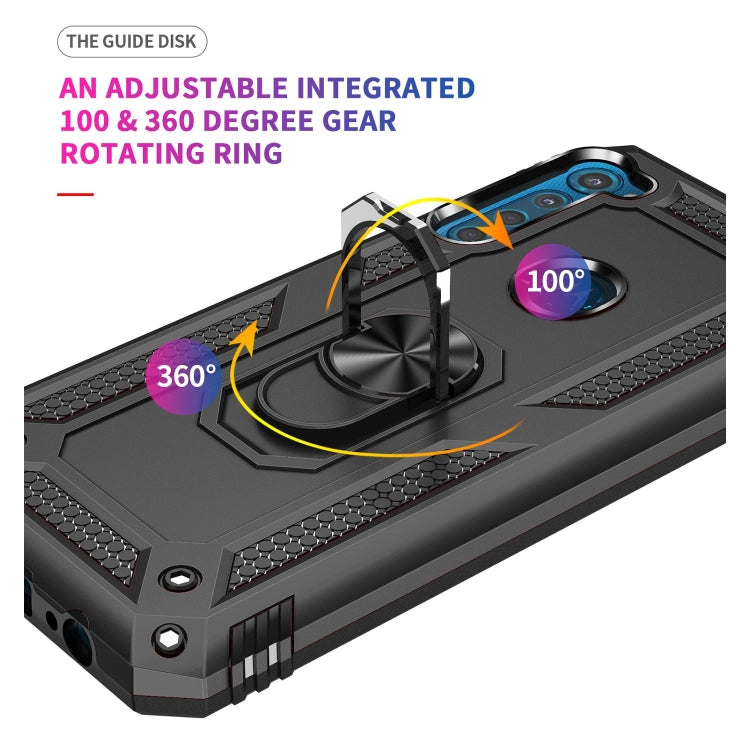 Shockproof protective phone case with 360-degree rotating kickstand ring and metal plate