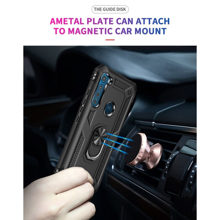 Shockproof protective phone case with metal plate for magnetic car mount and kickstand ring
