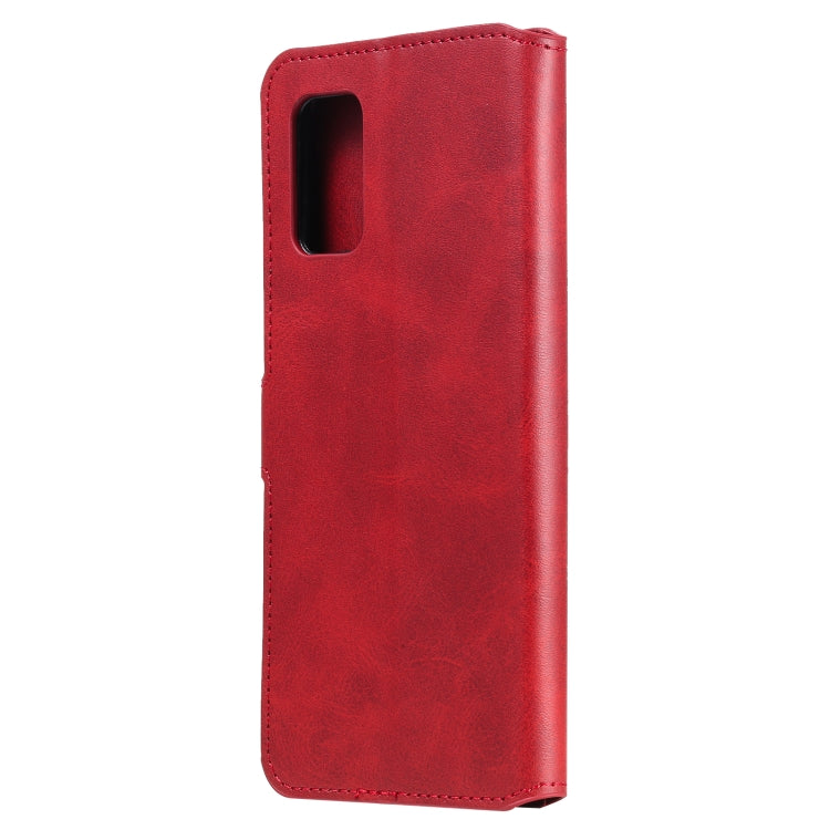 Red slim phone case with vertical cutout for camera and side button openings