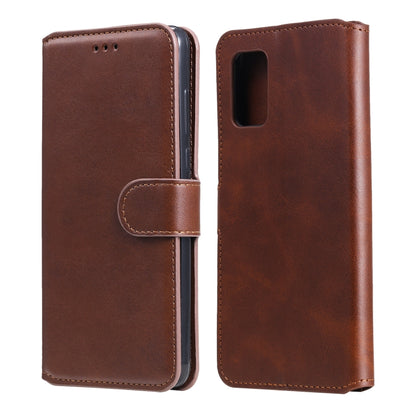 Brown folio wallet phone case with flip cover, card slots, and holder for phone