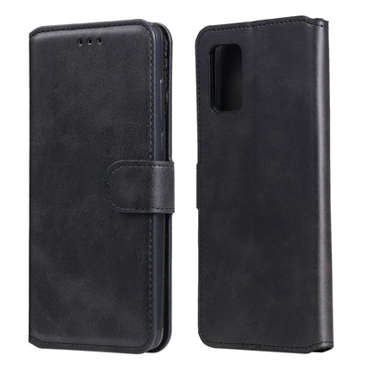 Black folio wallet phone case with flip cover, card slots, and holder for phone