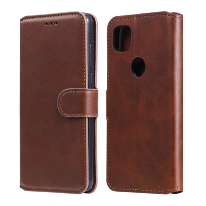Brown folio wallet phone case with flip cover, card slots, and camera cutout