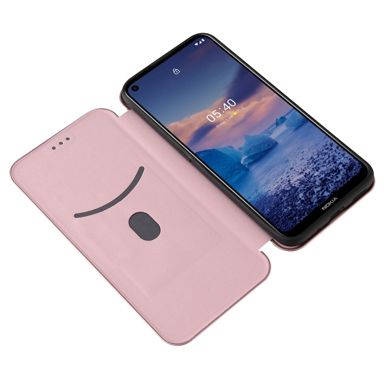 Pink flip case with rounded flap shape and camera/port openings