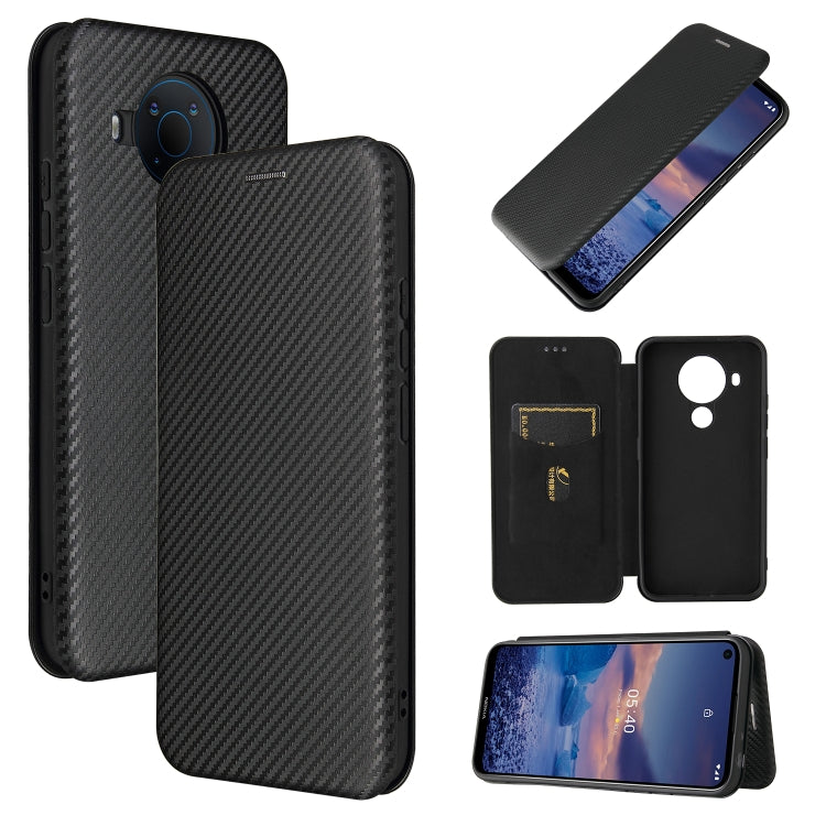 Black carbon fiber texture magnetic flip phone case with card slot for phone coverage