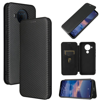 Black carbon fiber texture magnetic flip phone case with card slot for phone coverage