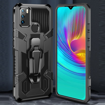Shockproof protective phone case, black rugged armor with kickstand and camera cutouts