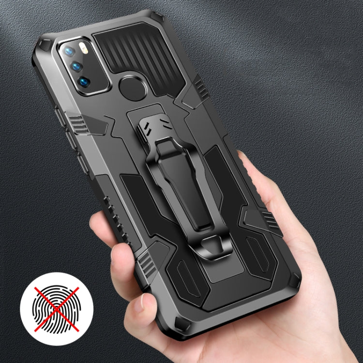 Shockproof protective phone case, light gray rugged armor with anti-slip grip bar