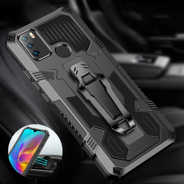 Shockproof protective phone case, dark gray/black with kickstand and raised edge guards