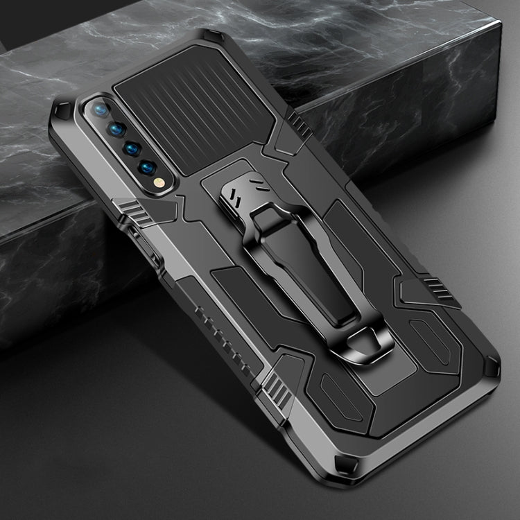 Shockproof phone case in space gray with rugged armor shell and camera protector openings