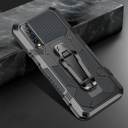 Shockproof phone case in space gray with rugged armor shell and camera protector openings