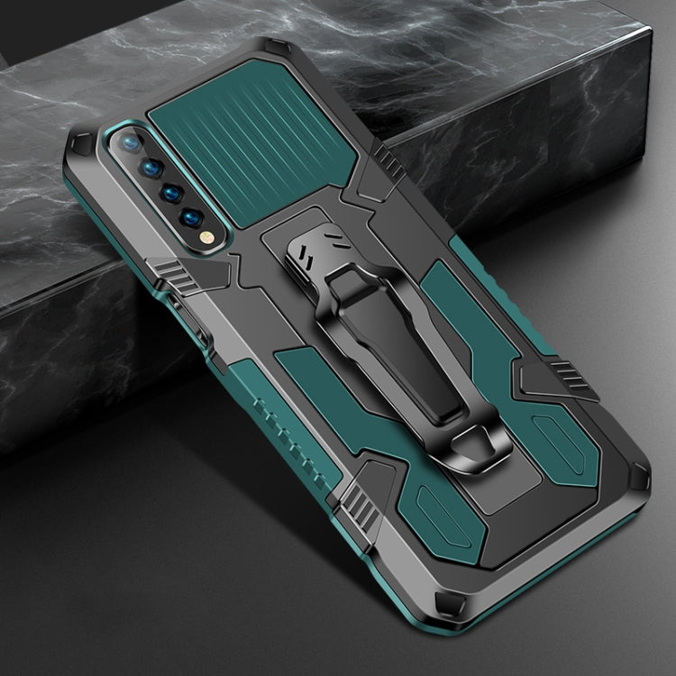 Shockproof protective phone case, teal/gray rugged armor design with kickstand