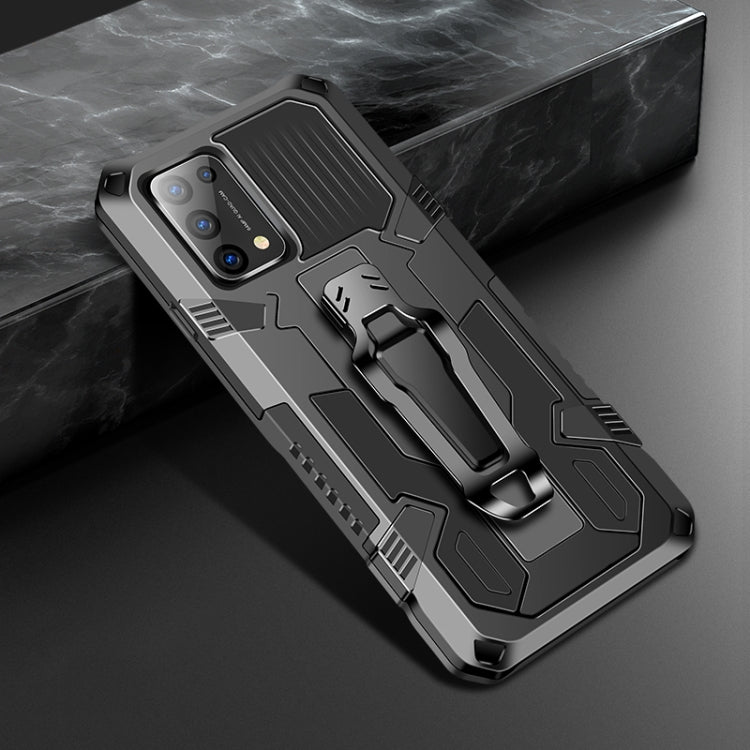 Shockproof rugged phone case in space gray with grip bar and raised camera cutout