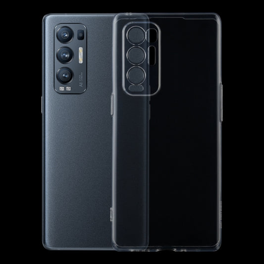 Transparent ultra-thin TPU phone case with cutouts for camera and ports, front view.