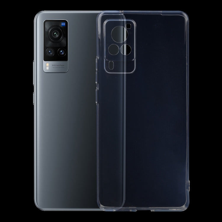Transparent TPU phone case with raised camera protection and port openings.